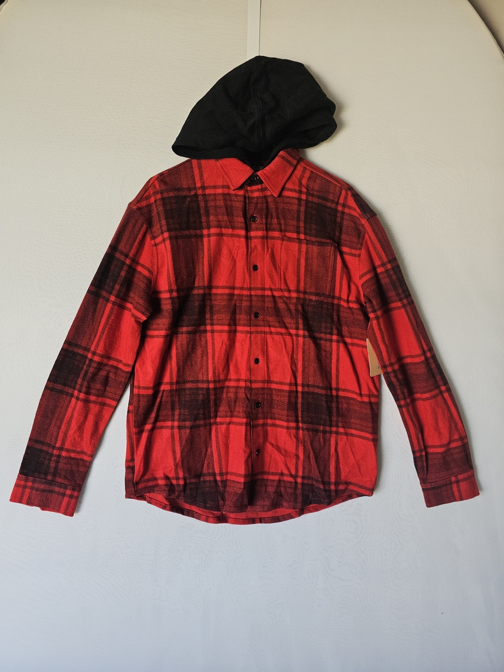 NWT THEREABOUTS Red Plaid Hooded Flannel Shirt XL (18/20) Kids / Boys